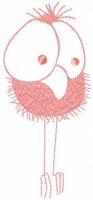 Desenho de bordado grátis de pássaro rosa fofo