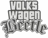 Volkswagen beetle stylish logo embroidery design