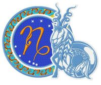 Zodiac sign Сapricorn 2 embroidery design