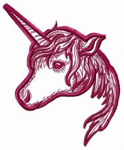 Unicorn's head embroidery design