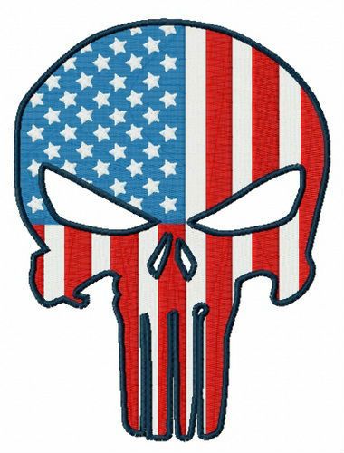 USA flag Punisher machine embroidery design