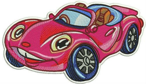 Pink Porsche machine embroidery design