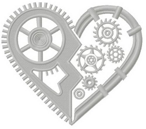 Mechanical heart 2 machine embroidery design