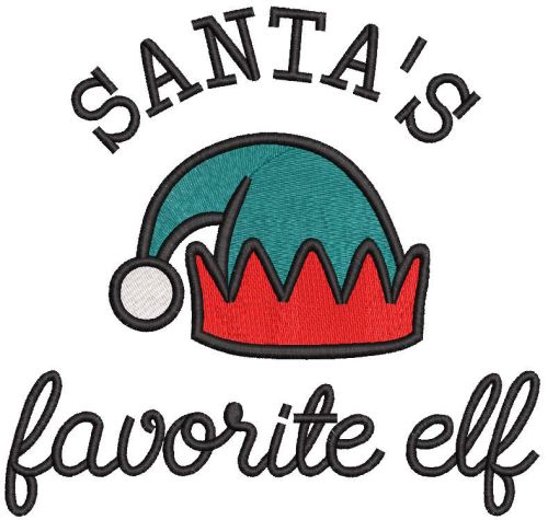 Santa's favoriteelf embroidery design