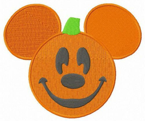 Mickey Mouse funny pumpkin machine embroidery design
