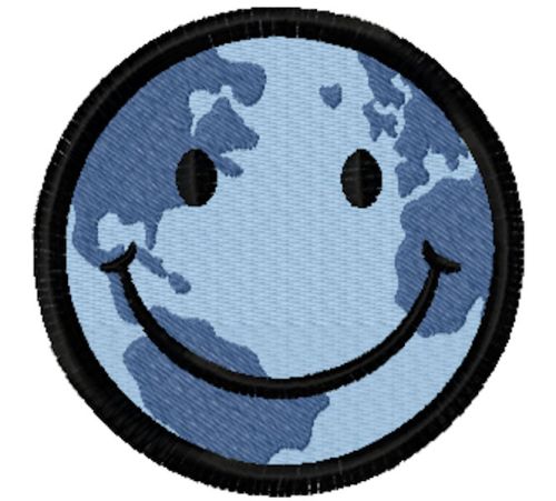 Earth smile free embroidery design