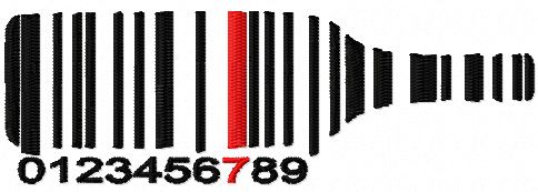 Barcode bottle free machine embroidery design