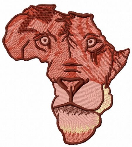 Africa Lion 4 machine embroidery design