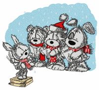 Christmas songs embroidery design