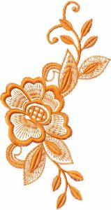Flower with leaves embroidery design