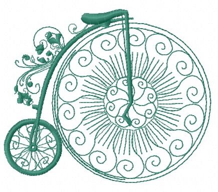 Bicycle machine embroidery design