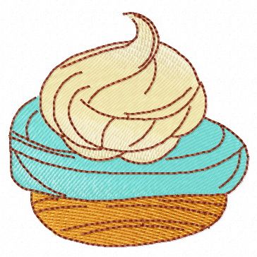 Small cupcake machine embroidery design