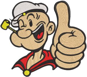 Popeye shows everything perfectly embroidery design