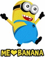 Minion love banana embroidery design