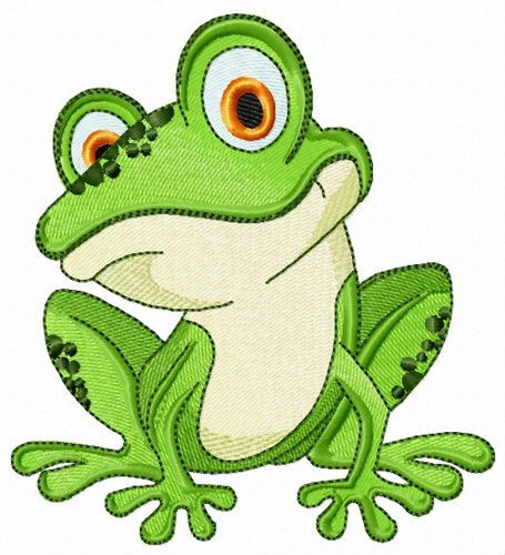 Friendly frog machine embroidery design