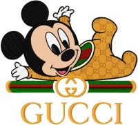 Funny Baby mickey gucci embroidery design