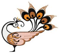 Graceful firebird embroidery design