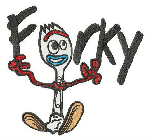 Funny Forky machine embroidery design