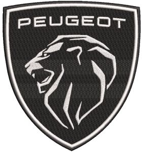 Peugeot shield logo embroidery design