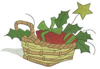 Christmas basket embroidery design