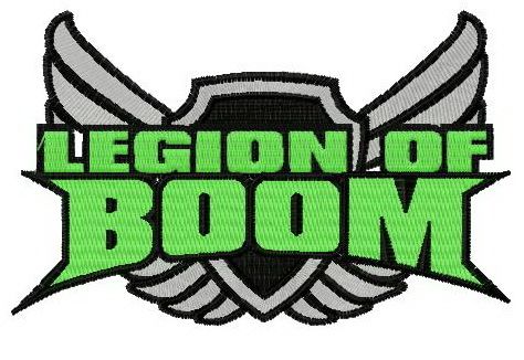 Legion of Boom logo machine embroidery design