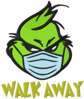 Grinch walk away embroidery design