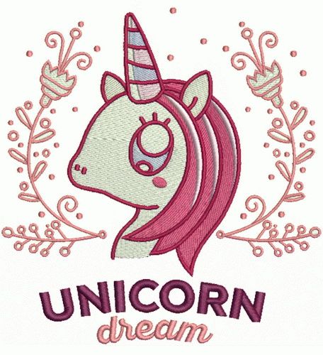 Unicorn dream 4 machine embroidery design