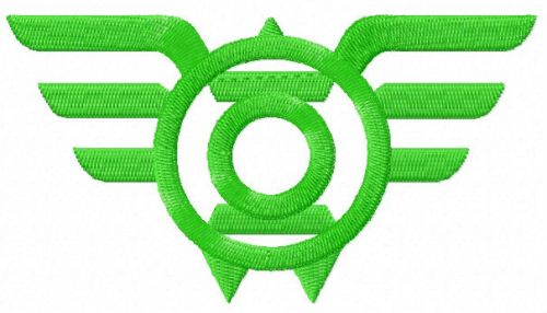 Green Lantern Wings logo machine embroidery design
