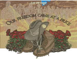 Our freedom came at a price embroidery design