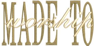 Made to worship inscription embroidery design