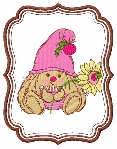 Bunny Mi gnome machine embroidery design