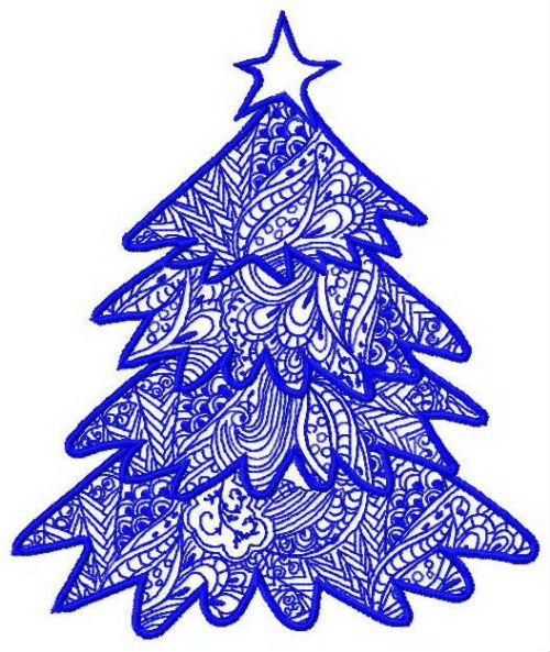 Christmas tree 2 machine embroidery design
