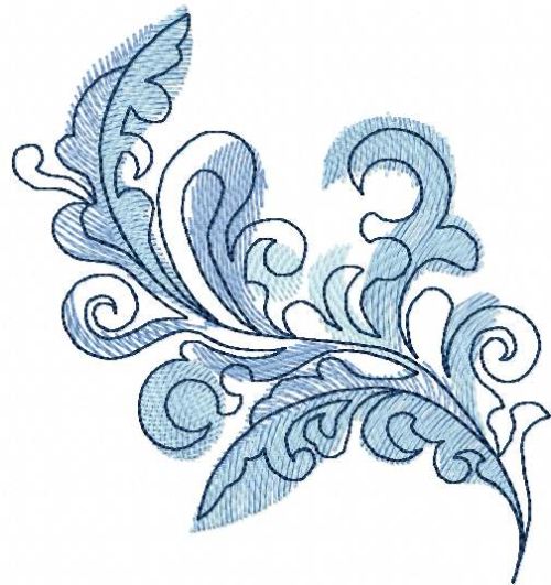 blue swirl decoration free embtoidery design