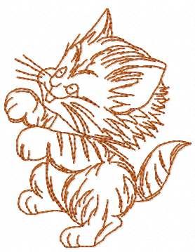 Dancing cat free embroidery design