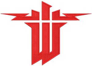 Wolfenstein logo embroidery design