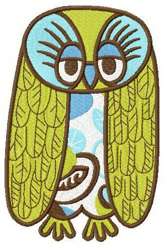 Sad owl machine embroidery design