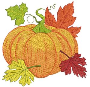 Pumpkin Fall embroidery design