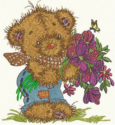 Teddy's bouquet 6 machine embroidery design      