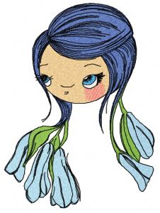 Shy blossom fairy 3 embroidery design