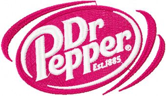 Dr Pepper machine embroidery design