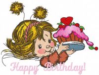 Happy birthday mon embroidery design