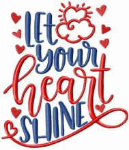 Let your heart shine embroidery design