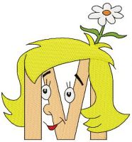 Dr. Seuss alphabet letter M embroidery design