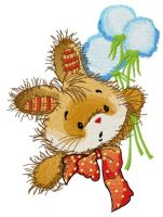 Bunny with dandelions embroidery design