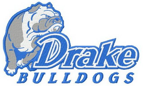 Drake Bulldogs logo machine embroidery design