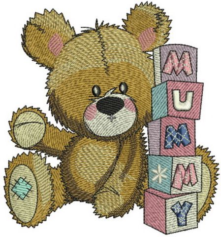 Baby teddy bear 2 machine embroidery design