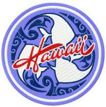 Hawaii badge embroidery design
