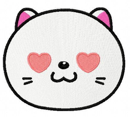 I love you kitten 3 machine embroidery design