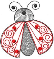 Diseño de bordado gratis decorado con mariquita.