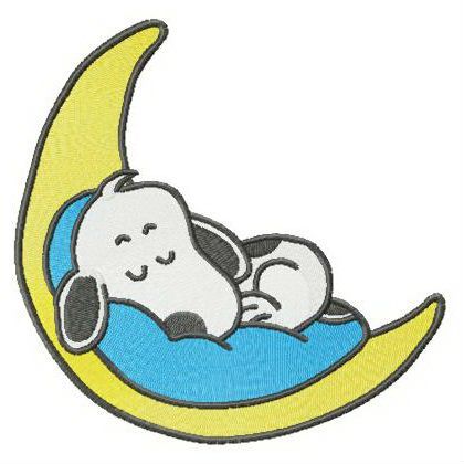 Sweet dreams on the moon machine embroidery design